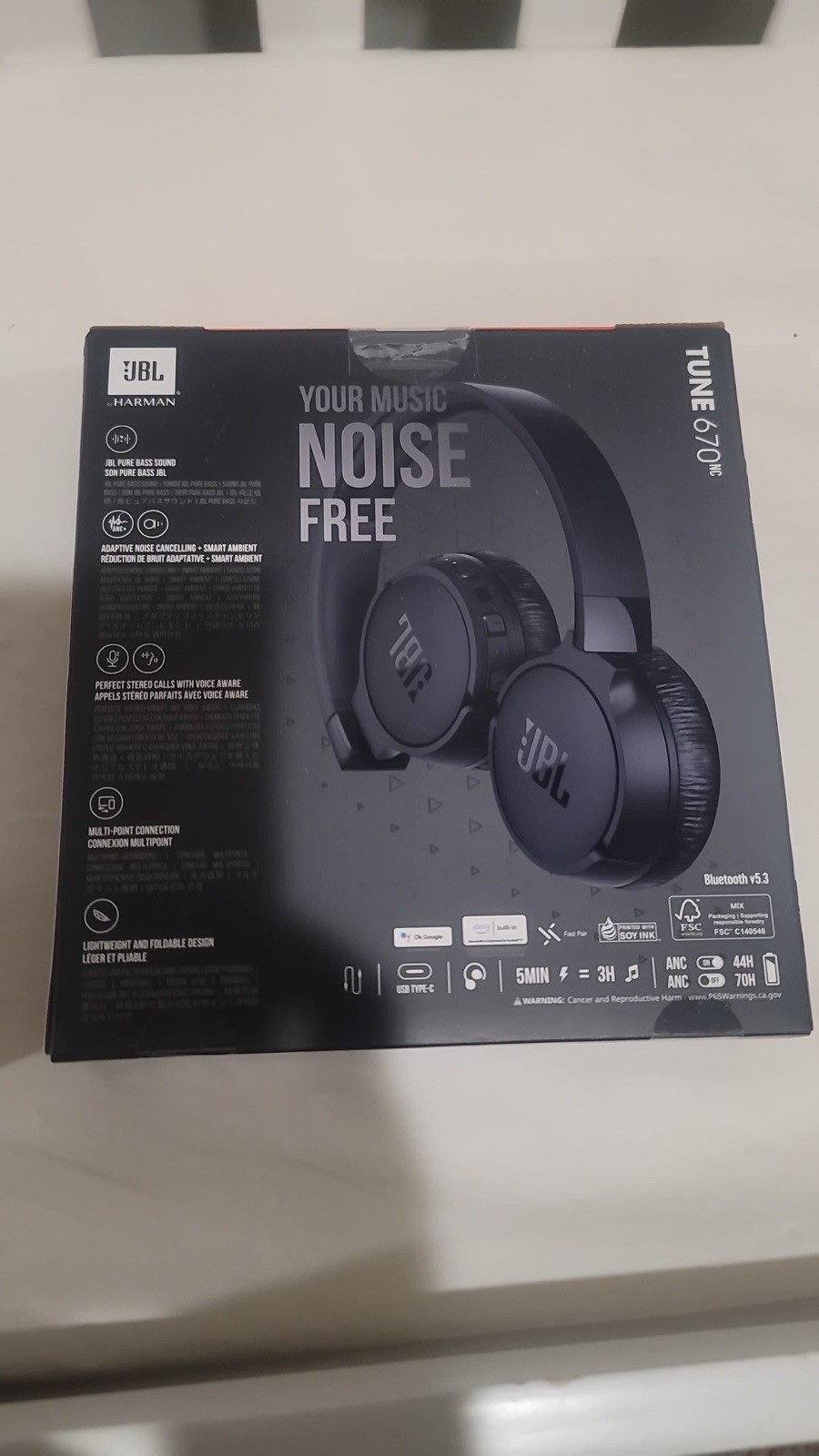 JBL Tune 670NC Bluetooth Wireless Adaptive Noise Cancelling (B14)