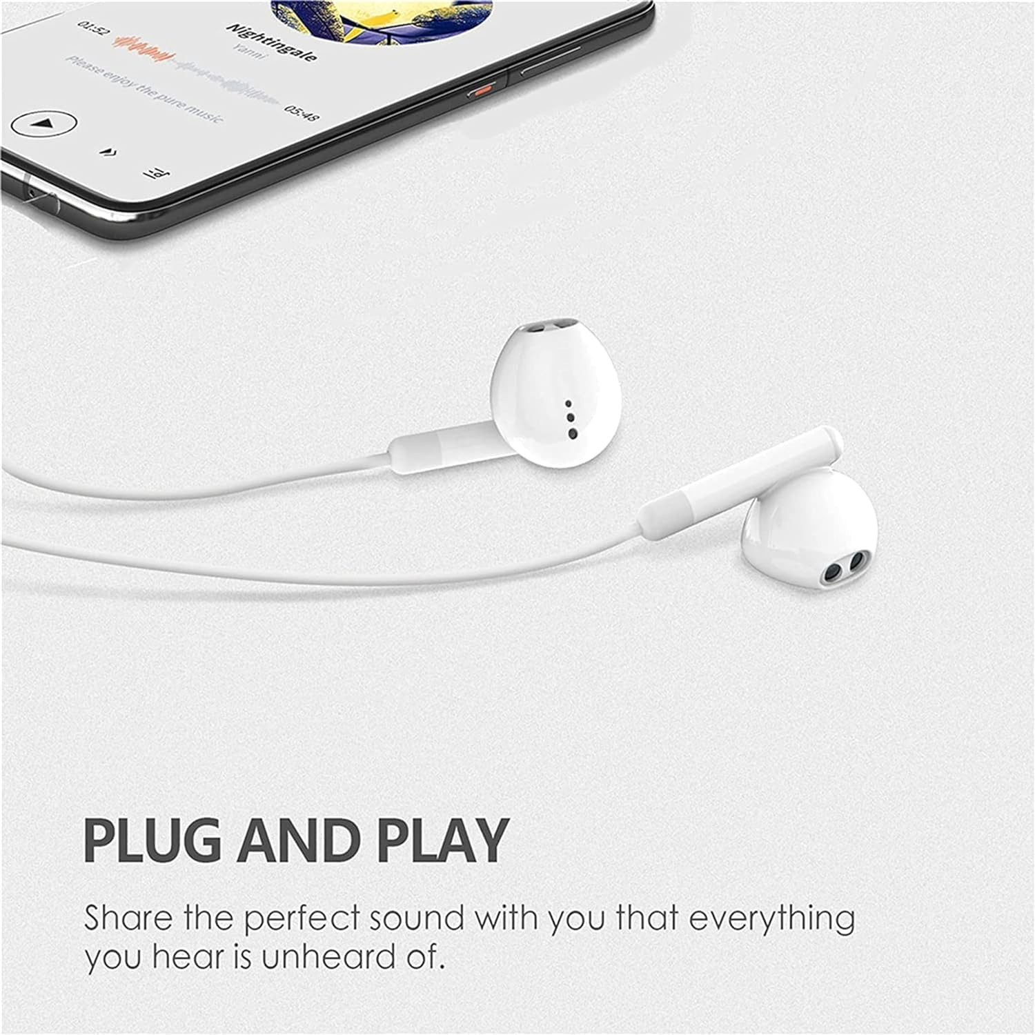 2 Packs USB C Headphones with Metal Connectors for iPhone and Samsung Devices