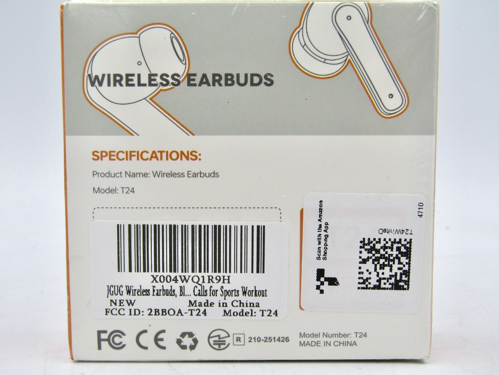 T24 Wireless Noise Cancelling Stereo Earbuds, 48h, Smart Touchscreen Case – NEW