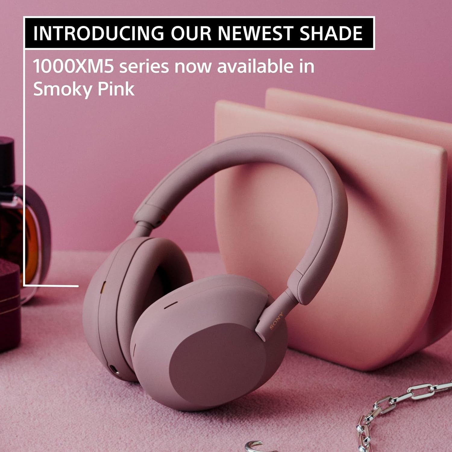 Sony WH-1000XM5 Premium Noise Canceling Wireless Headphones, Smoky Pink, NEW