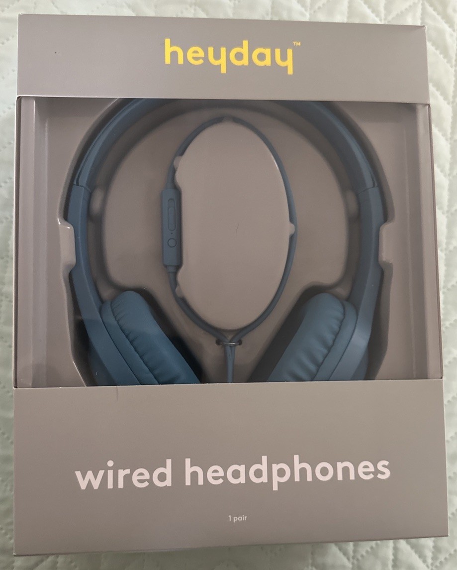 heyday™ Wired On-Ear Headphones Blue bundled with Stitch Aloha lunch box NEW NWT
