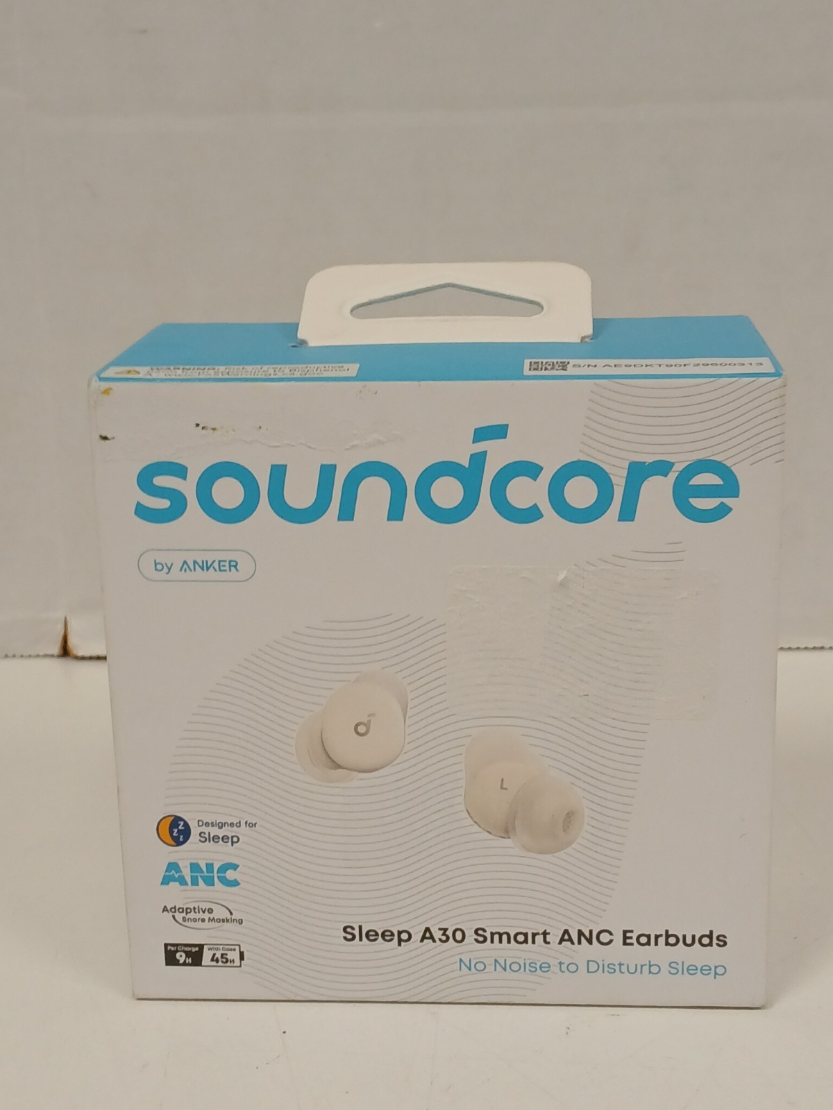 Soundcore Sleep A30 Smart ANC Earbuds, White *FOR PARTS*