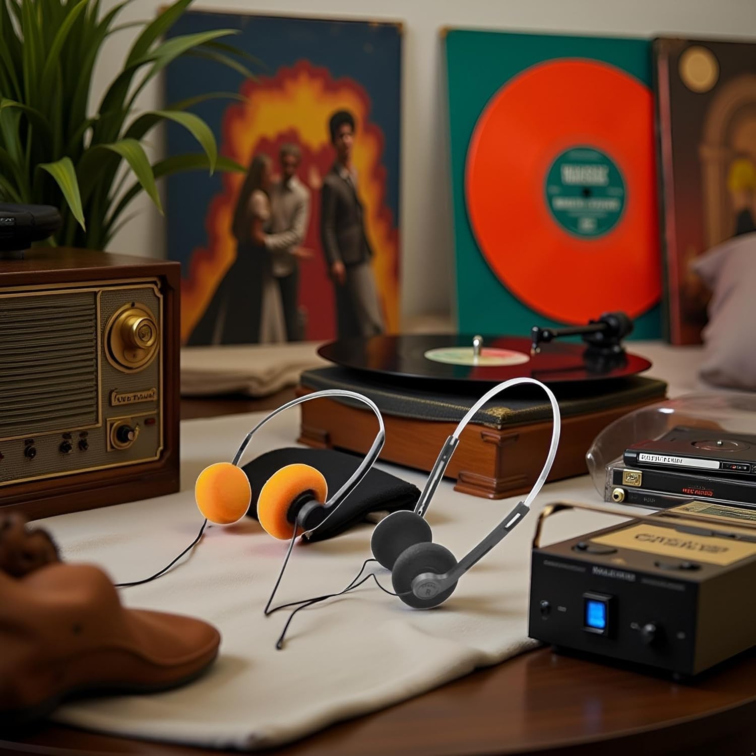 2 Pcs Retro On-Ear Wired Headphones for Vintage Sound & Modern Style