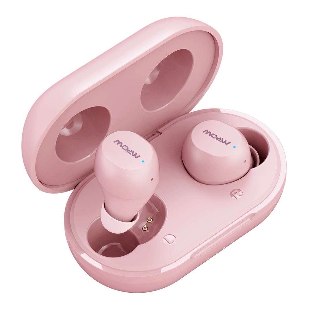 Mpow M12 Wireless Bluetooth 5.0 Earbuds Pink Earphones New FAST SHIPPING