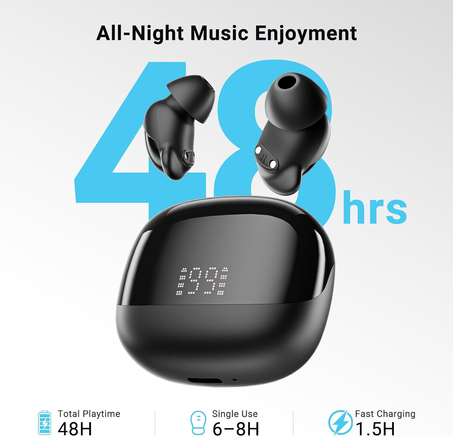 T33 Sleep Earbuds, Bluetooth 6.0 Noise Cancelling Sleep Headphones for Side Slee