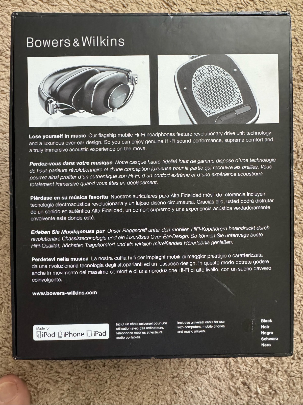 B&W Bowers & Wilkins P7 Wired Over Ear Closed-Back Headphones