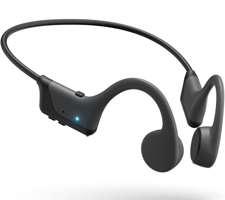 Bone Conduction Headphones, 2024 Upgrade Open-Ear Wireless Bluetooth Black