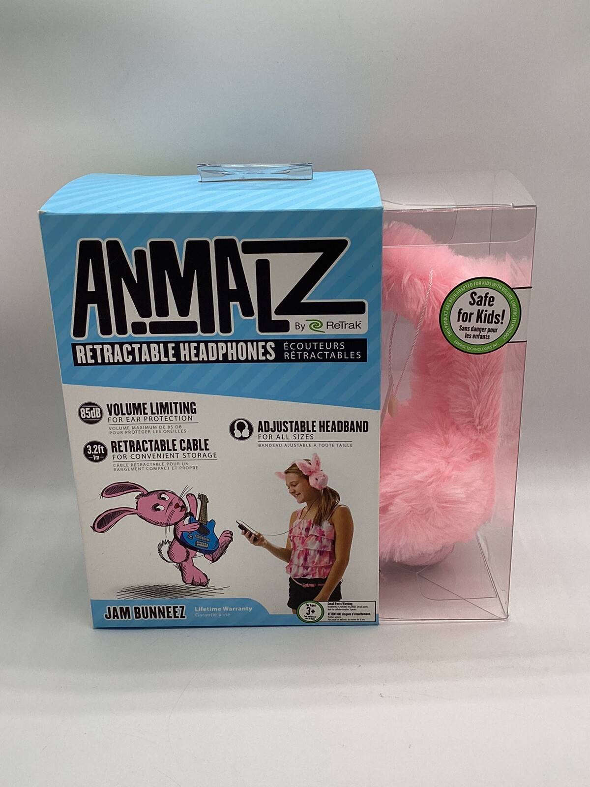 Animalz By ReTrak Retractable Headphones Jam Bunneez