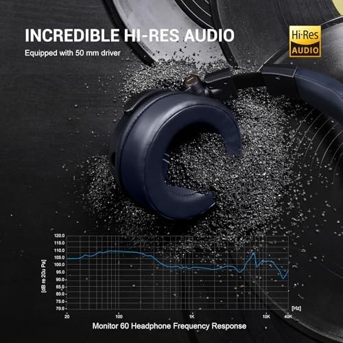 OneOdio Professional Studio Wired Over-Ear Headphones Navy Blue