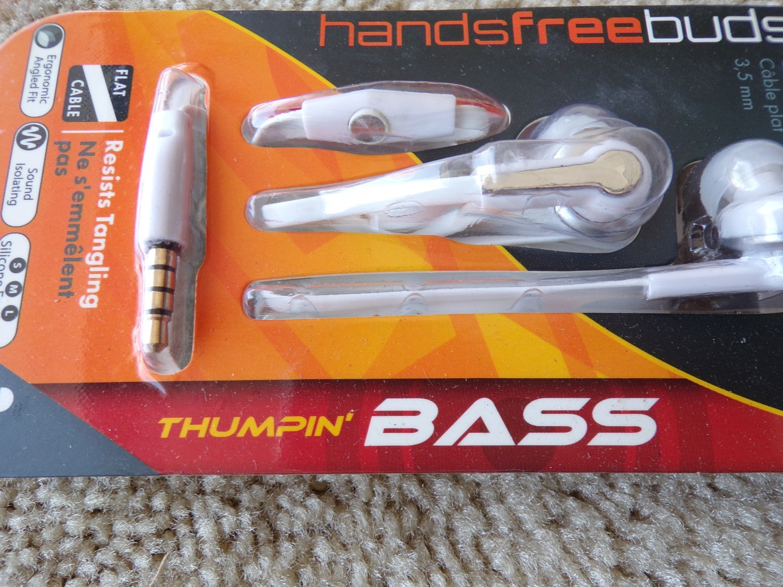 Powerup Stereo Earbuds 3.5 mm Handsfree 4 Ft Cable; @c17