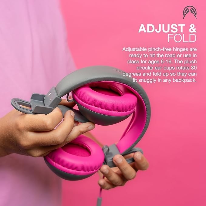 JBuddies Studio Kids Headphones – Safe, Foldable & Wired (No Charging Needed!)