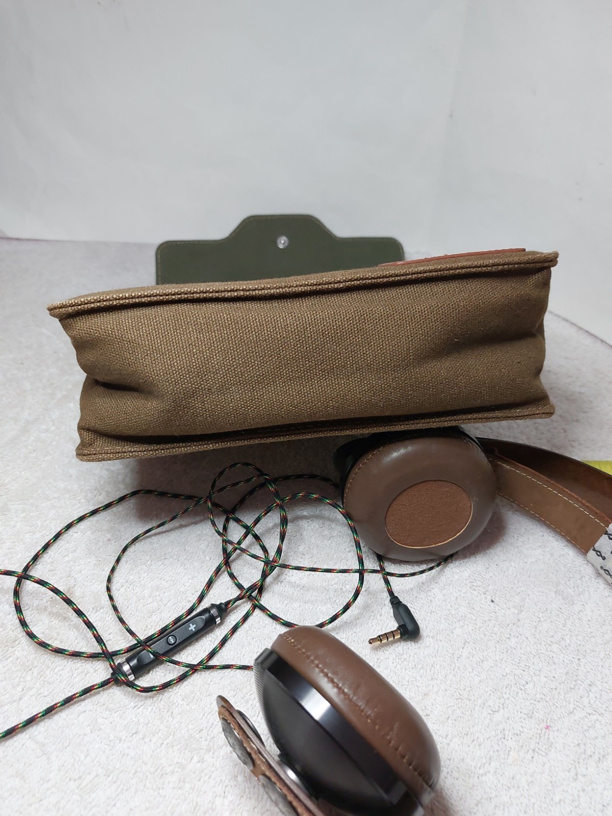 House of Marley Exodus On-Ear Wired Headphones-Harvest Brown Wood/Leather w/Bag