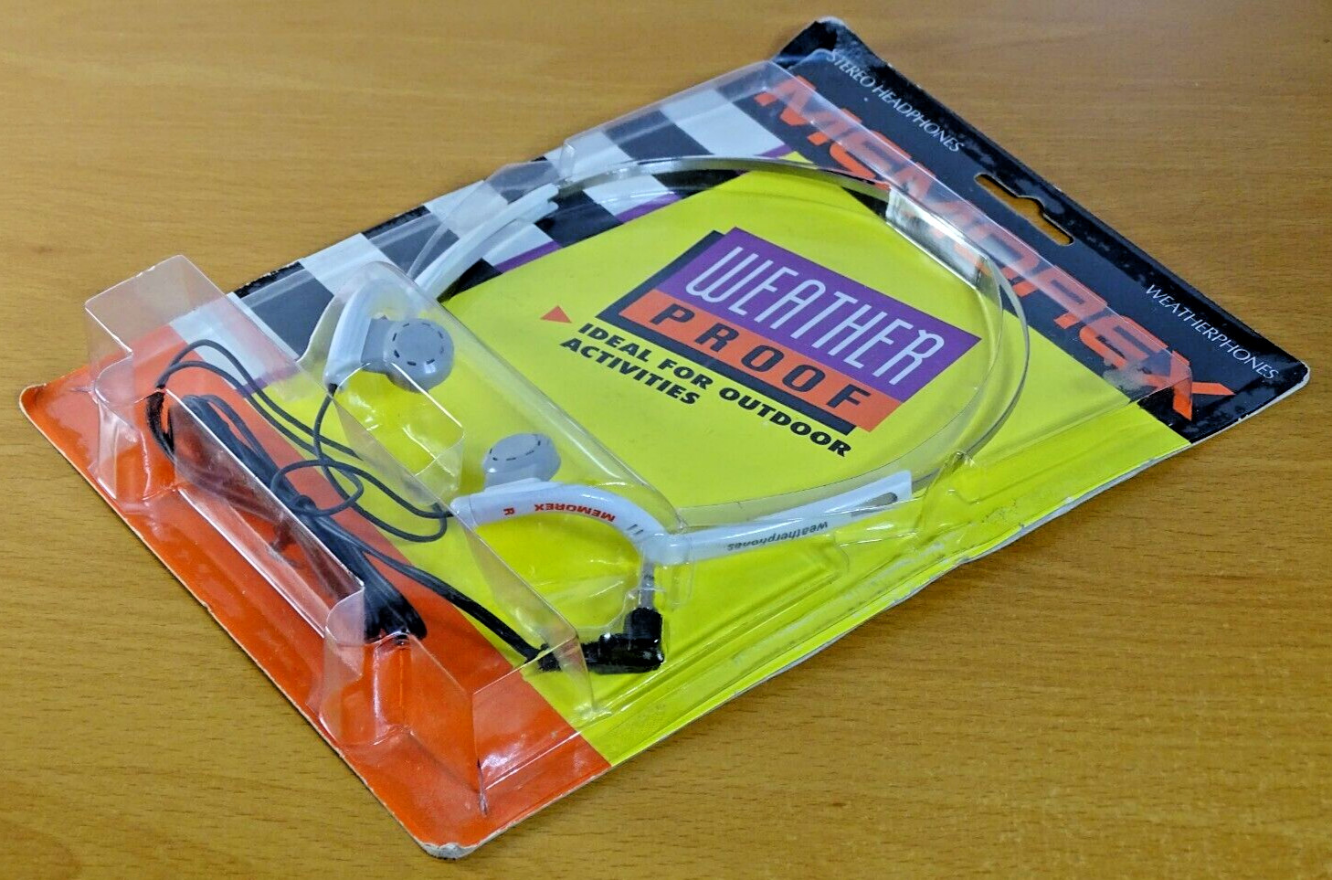 MEMOREX Weather Proof Stereo Headphones NOS SEALED ORIGINAL PACKAGE VTG RARE