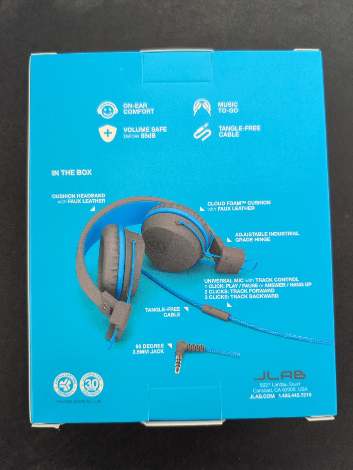 JLab JBuddies Gen 2 Folding Kids Wired Headphones, Blue / Gray J Lab J Buddies