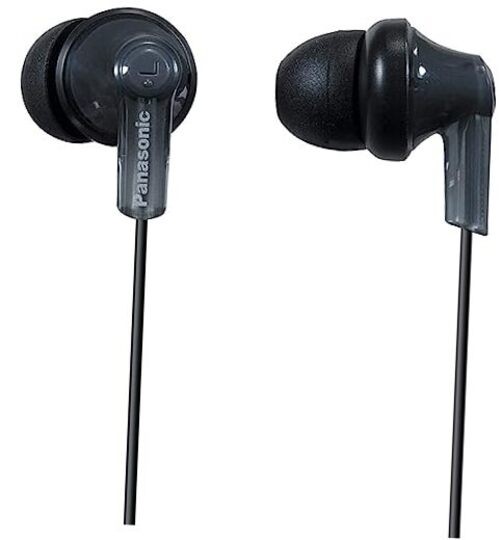 Panasonic ErgoFit Wired Earbuds, In-Ear Headphones with Dynamic Black No Mic