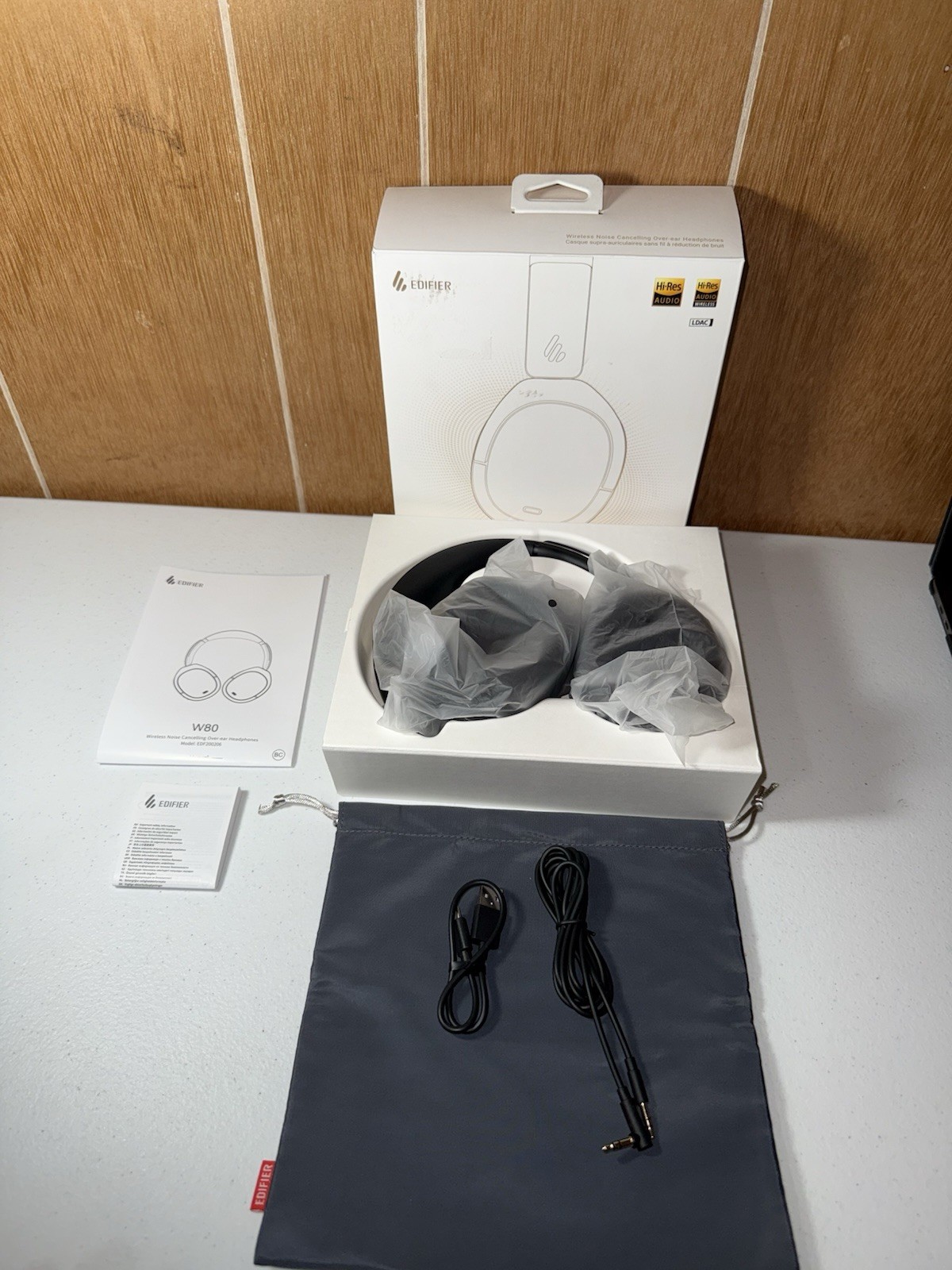 Edifier W80 Over Ear Headphones Wired/Wireless with 49dB Active Noise Cancelling