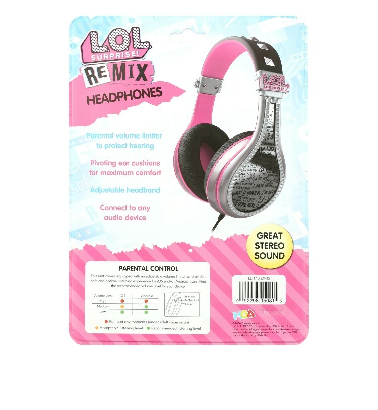 LOL Surprise Kids Headphones Adjustable Headband-Parental Volume Control NIB