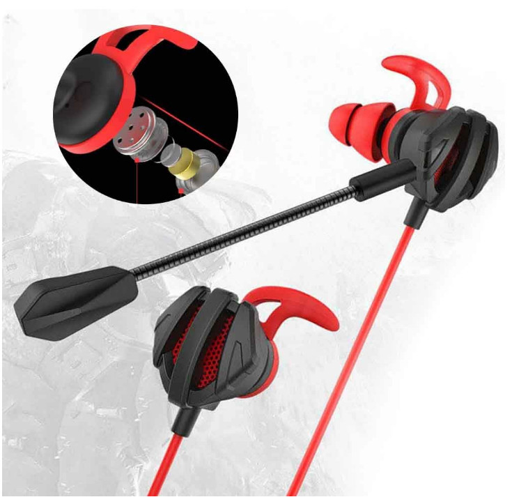 G6 Gaming Earbuds Wired 3.5mm Dual Mic In-Ear Headphones for PC Phone