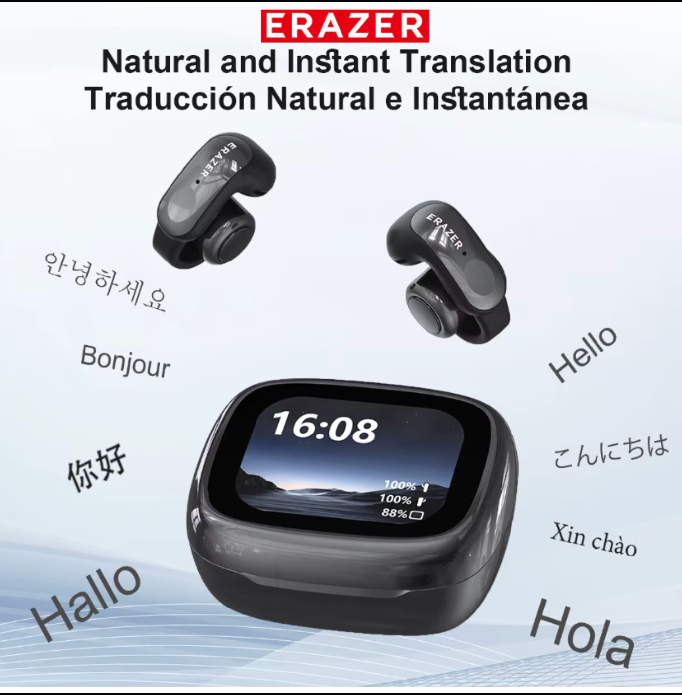 Apple iPhone Android Compatible AI Translation Earphones Erazer XF28 Bluetooth