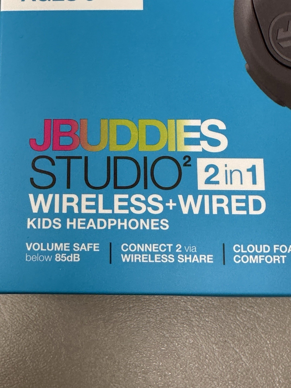 JLab JBuddies Studio 2 2-in-1 Wireless Wired On-Ear Kids Headphones Grey Blue