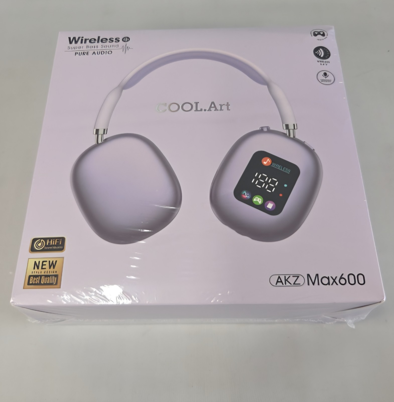 Wireless AKZ Max600 Cool Art Headphones. Good For Gaming. TF Card Slot (SEALED)
