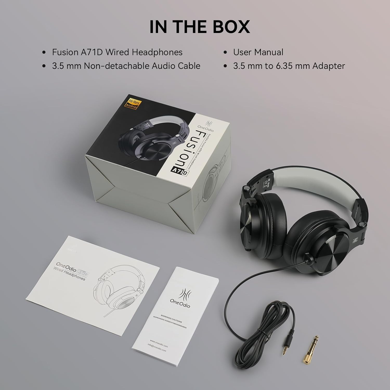 A71D Wired Over-Ear Headphones, Studio Monitor Headsets, Hi-Res DJ Stereo Headph