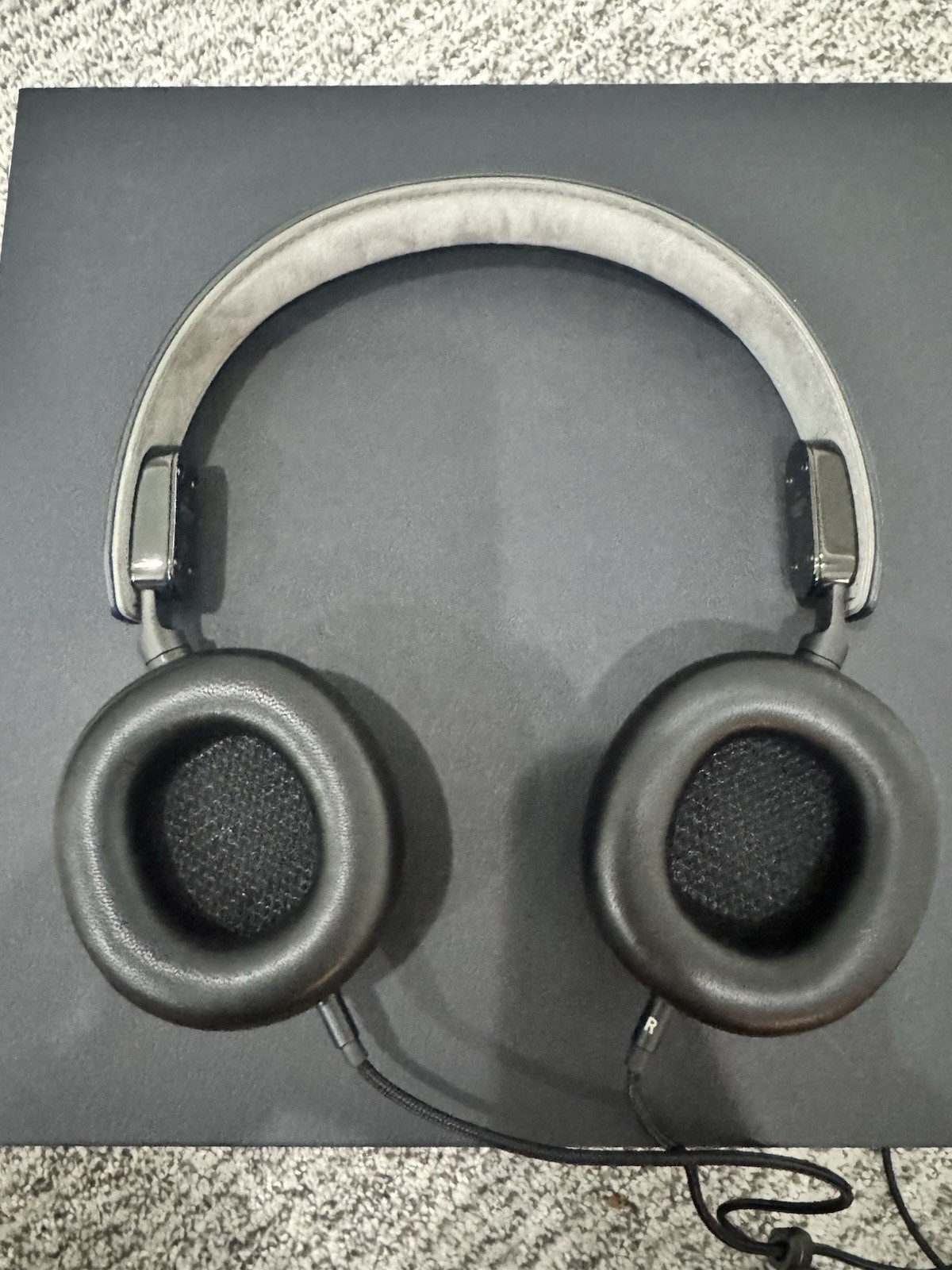 Shinola Detroit On-Ear Headphones Black Leather and Gloss Stainless Steel
