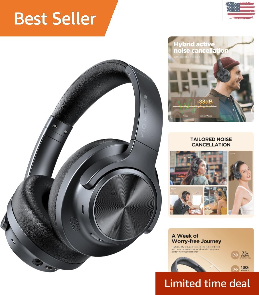Comfort Fit Noise Cancelling Headphones – Wireless, Deep Bass, App Customization