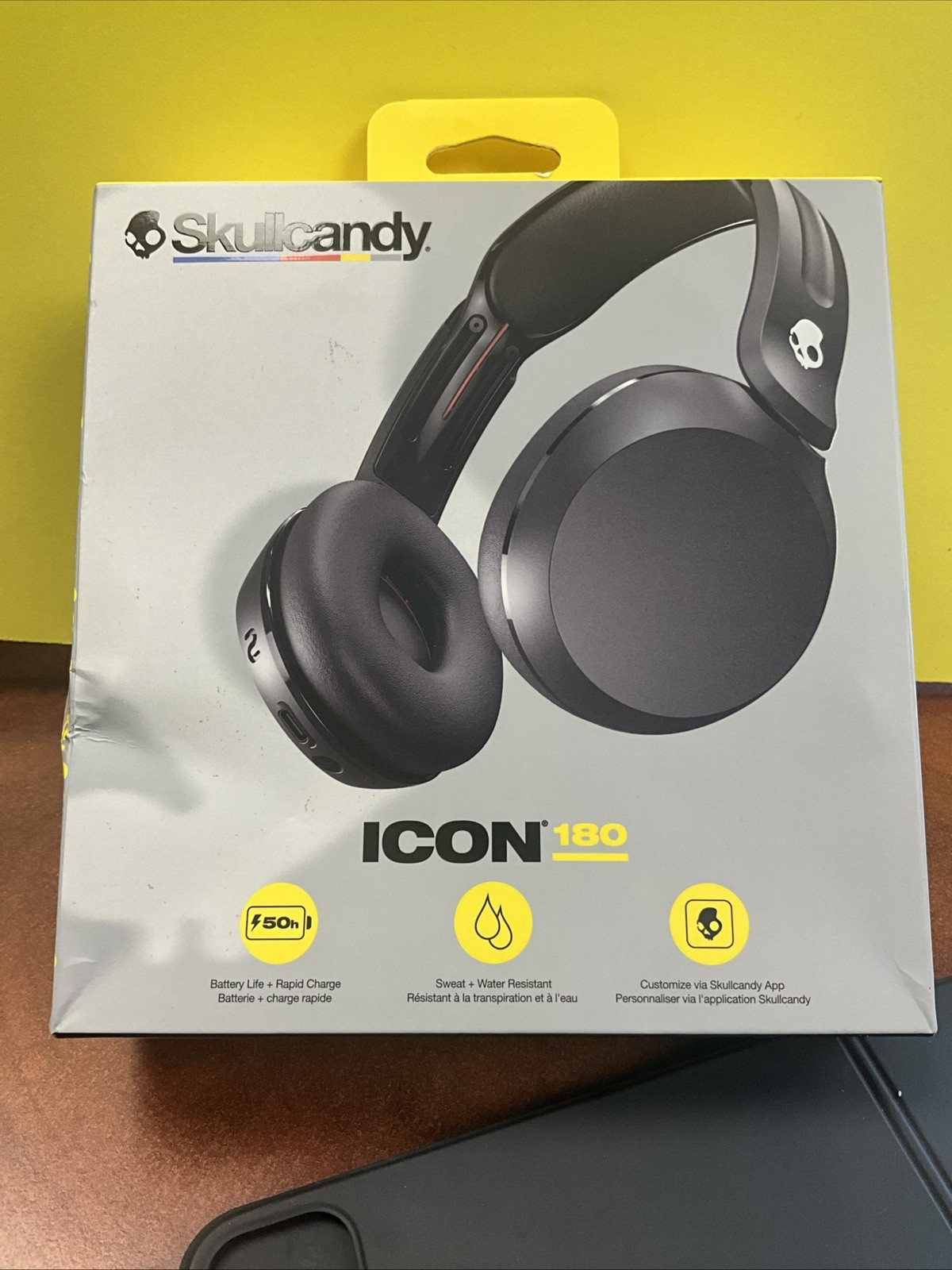 Skullcandy Icon 180 Wireless Bluetooth Headphones with Mic Black New Sealed