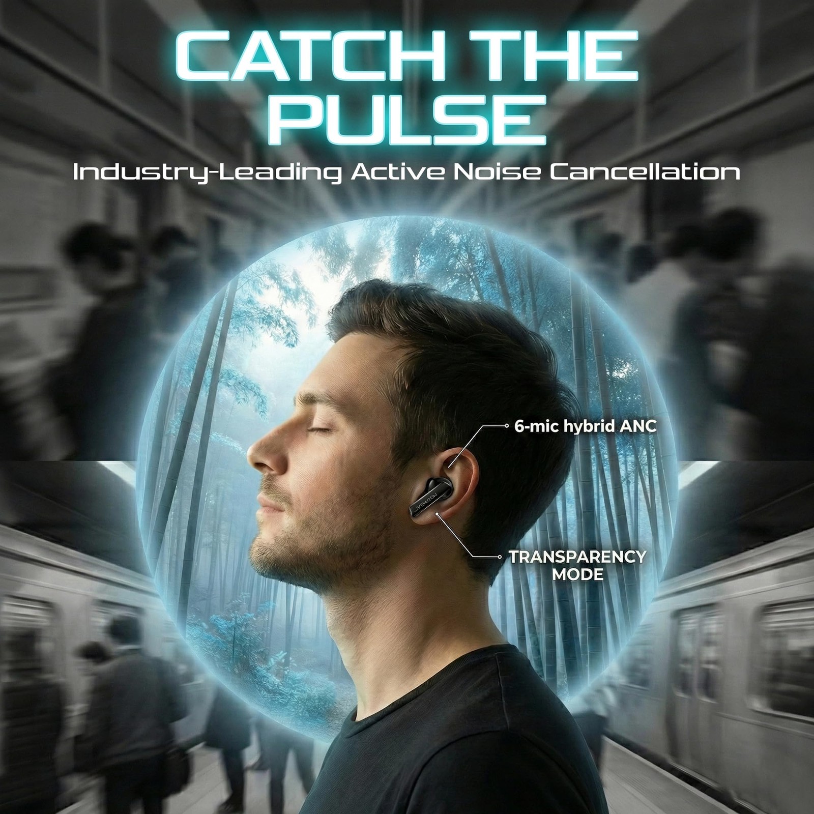 Morpheus 360 Pulse ANC Includes small, medium and large ear tips, Pure Black