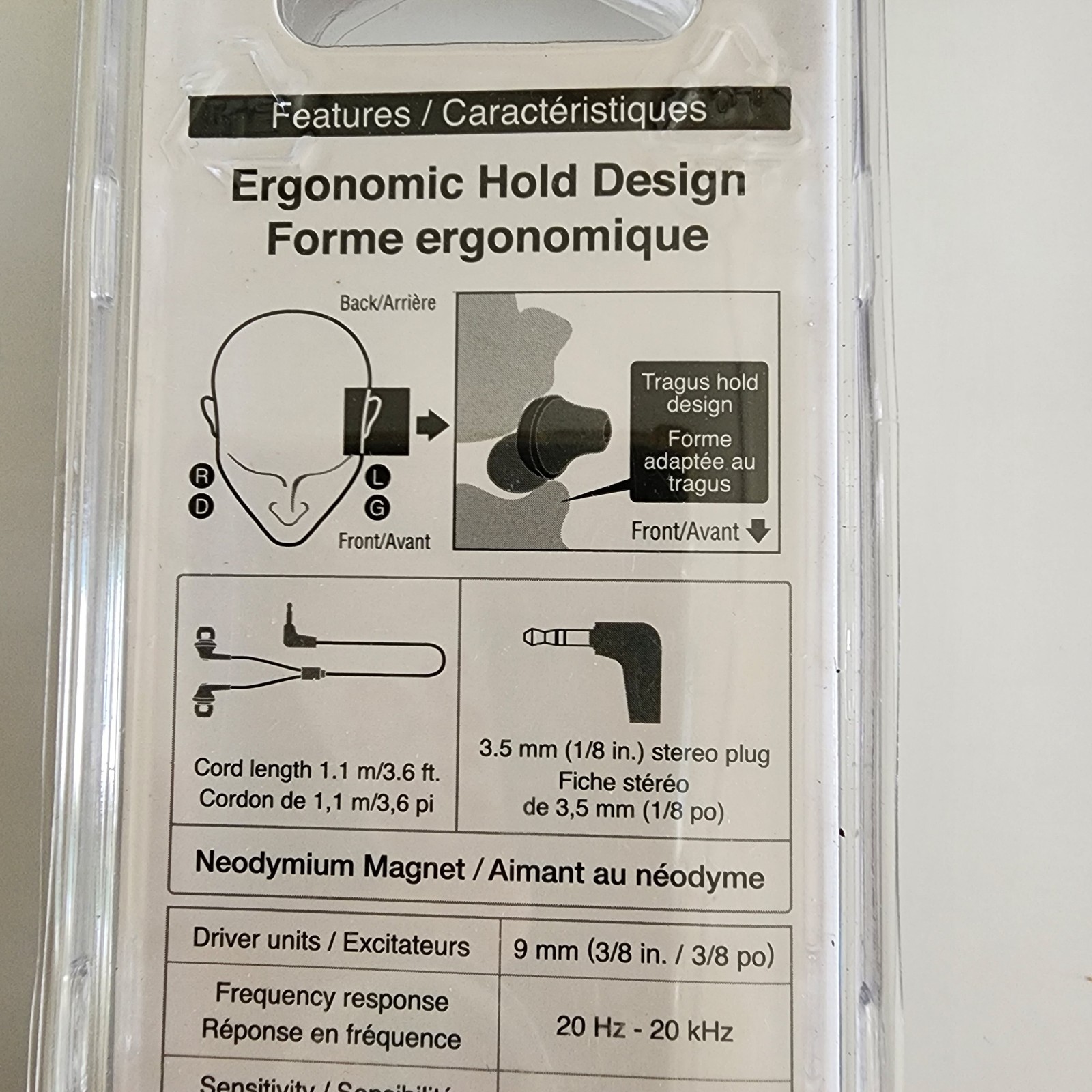 Panasonic RP-HJE120 Ergofit Ergonomic Hold Design Stereo Earphones Blue NEW