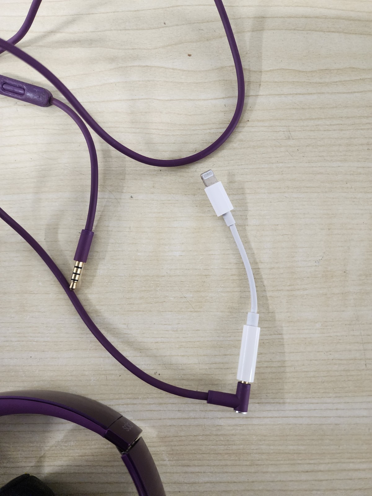 Beats Solo Wired Headphones Purple Used with case
