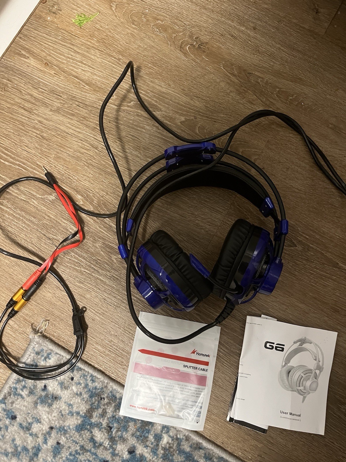 Picun G6 Electric Blue Gaming Headphones Pre-owned