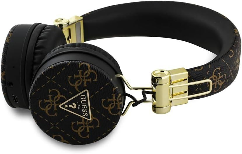 Guess 4G Triangle Round Shape ENC Bluetooth On Ear Headphones Black