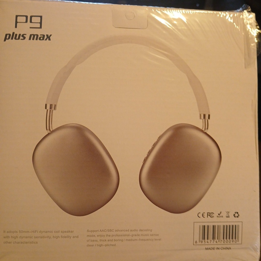 P9 Plus Max Bluetooth Headphones Silver Noise Cancelling Style NEW. – BOX N –