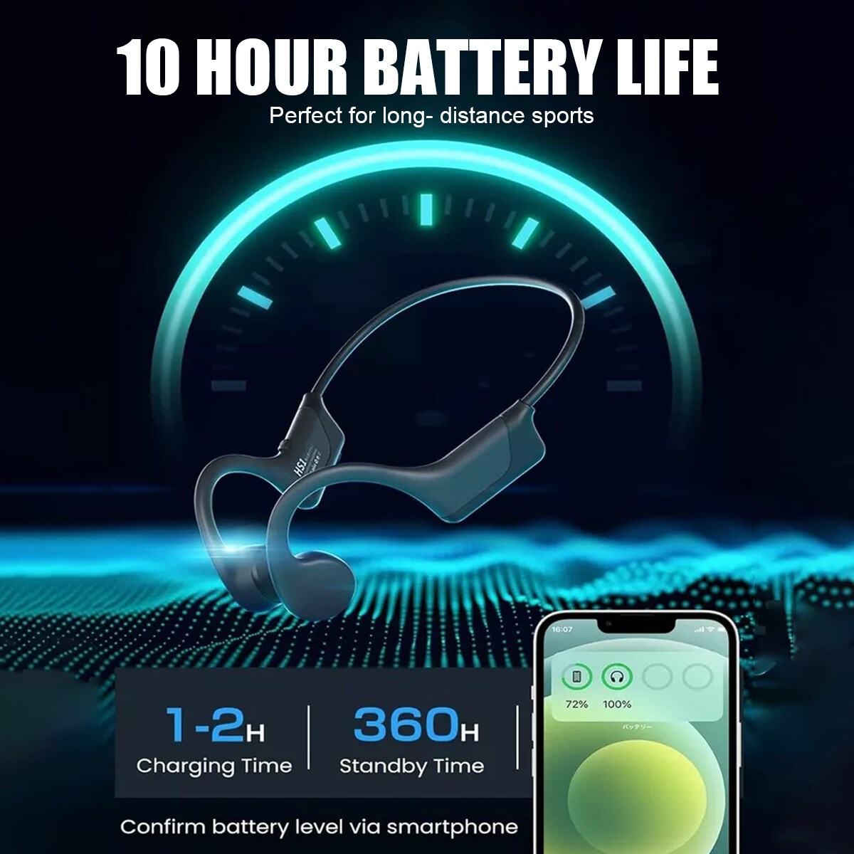 Bone Conduction Headphones induction 5.3 Open Ear Headphones IPx5 Waterproof A++