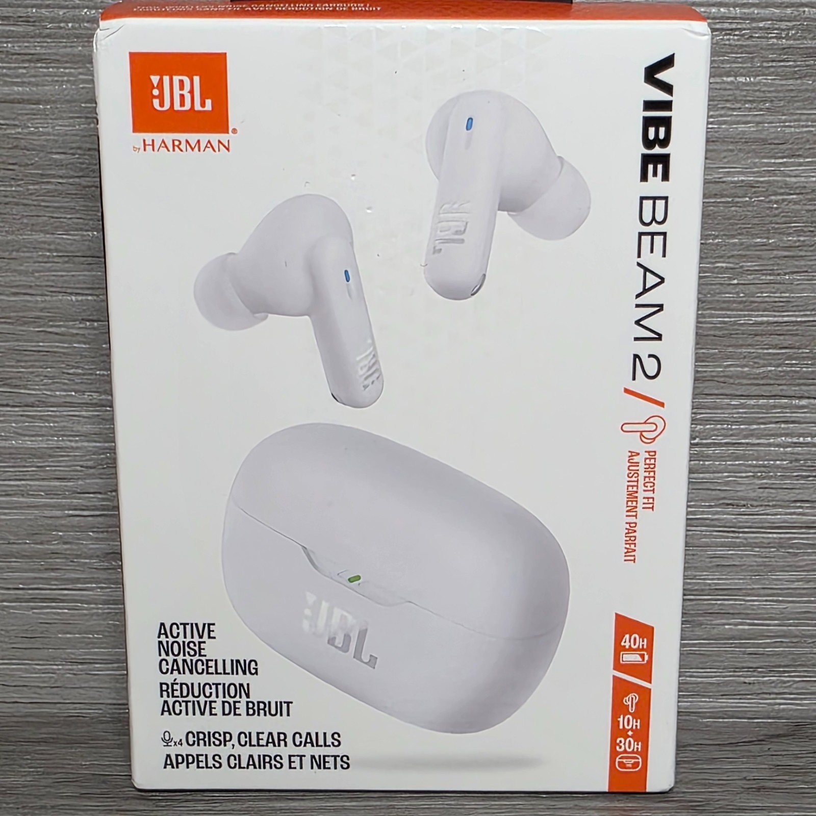 JBL Vibe Beam 2 TrueWireless Noise Cancelling Earbuds White Pure Bass Sound