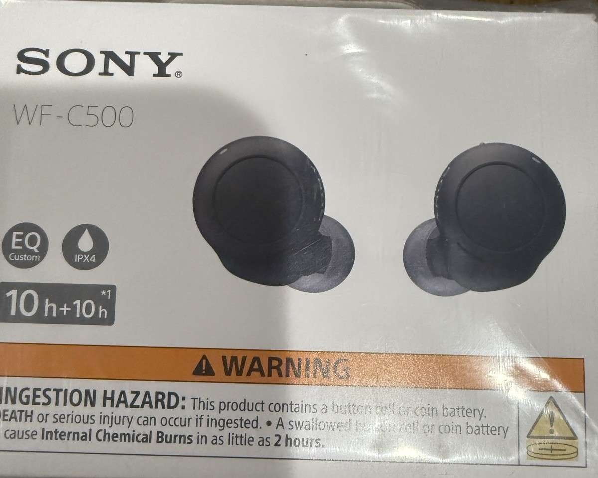 🎧 Sony WF-C500 Wireless Bluetooth Earbuds Black New Sealed IPX4 🎶