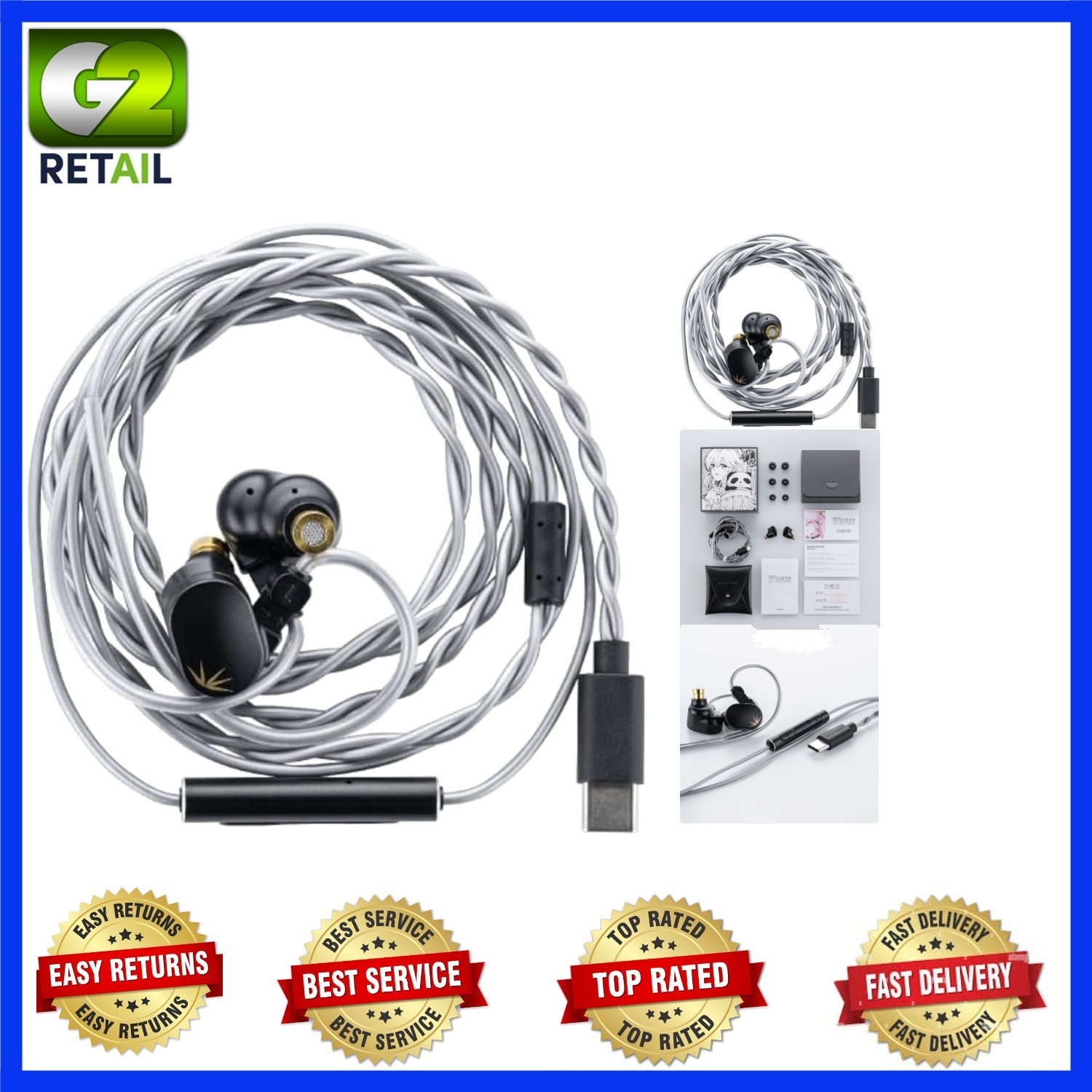 Lightweight CHU II DSP USB-C In-Ear Monitors with Sound Isolation & Leather Case