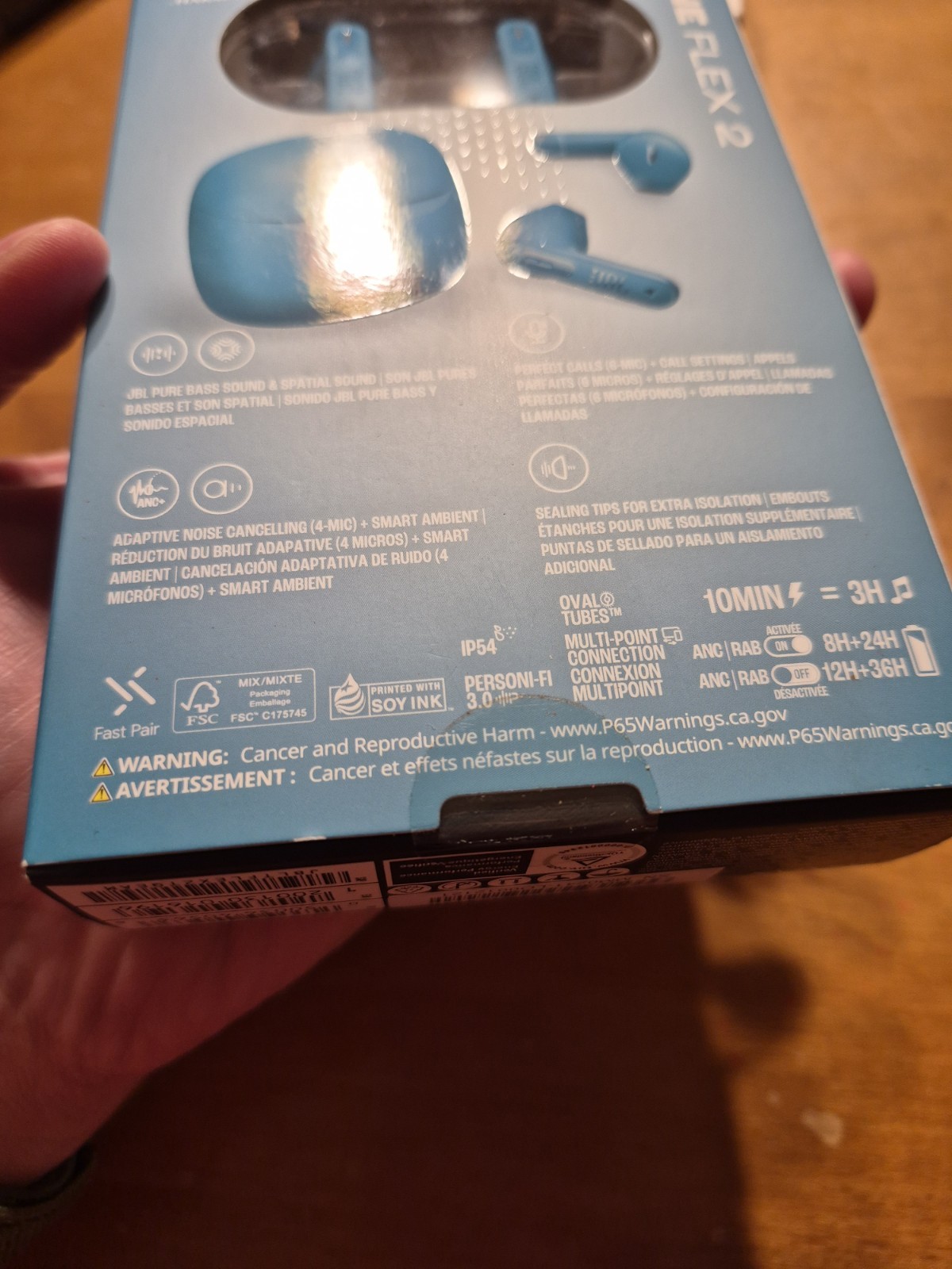 JBL Turquoise Tune Flex 2 Earbuds Perfect Fit Adaptive Noise Cancelling