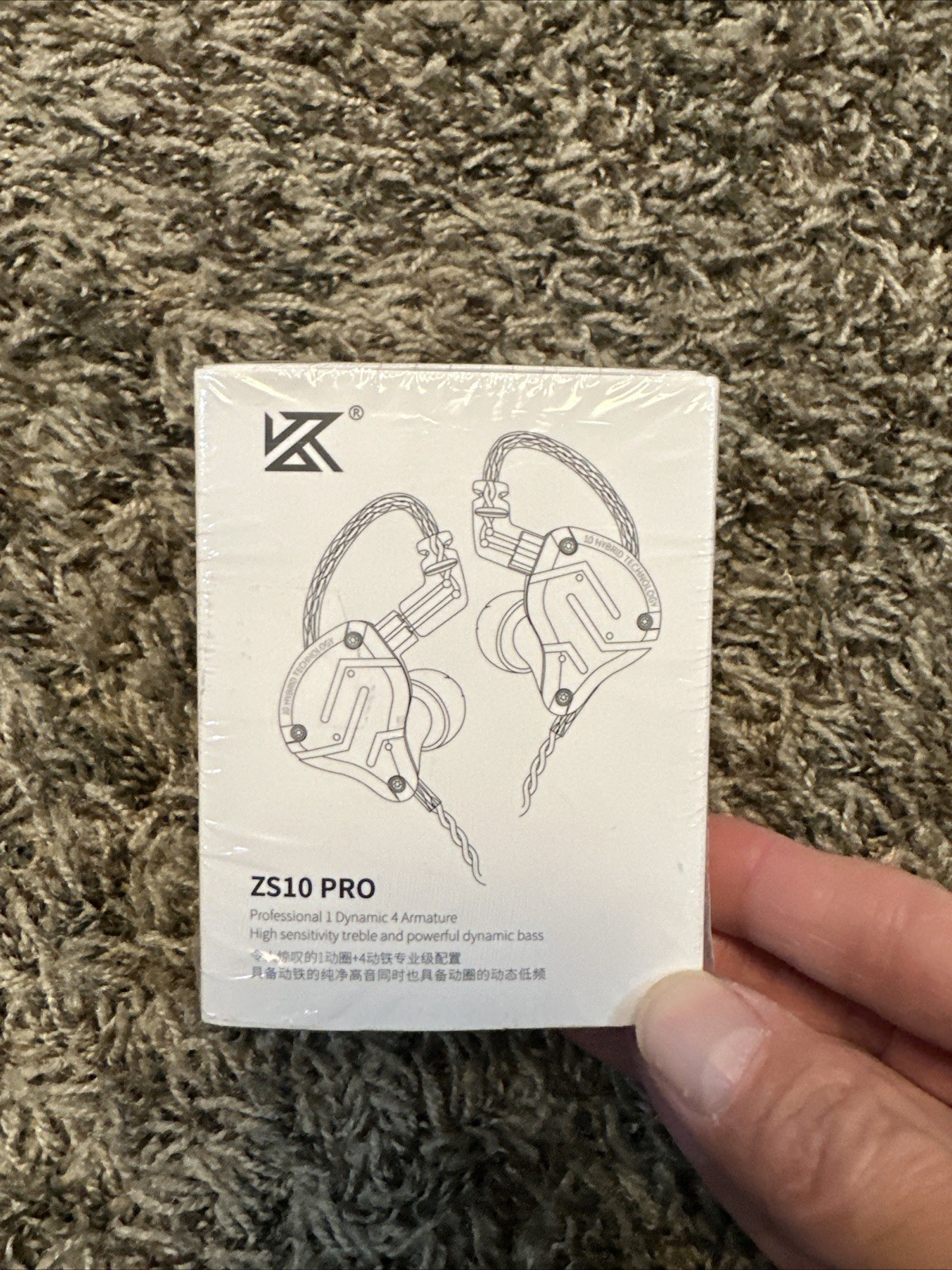 KZ ZS10 Pro, Linsoul 4BA+1DD 5 Driver in-Ear HiFi Earphones NO MIC Stone Black