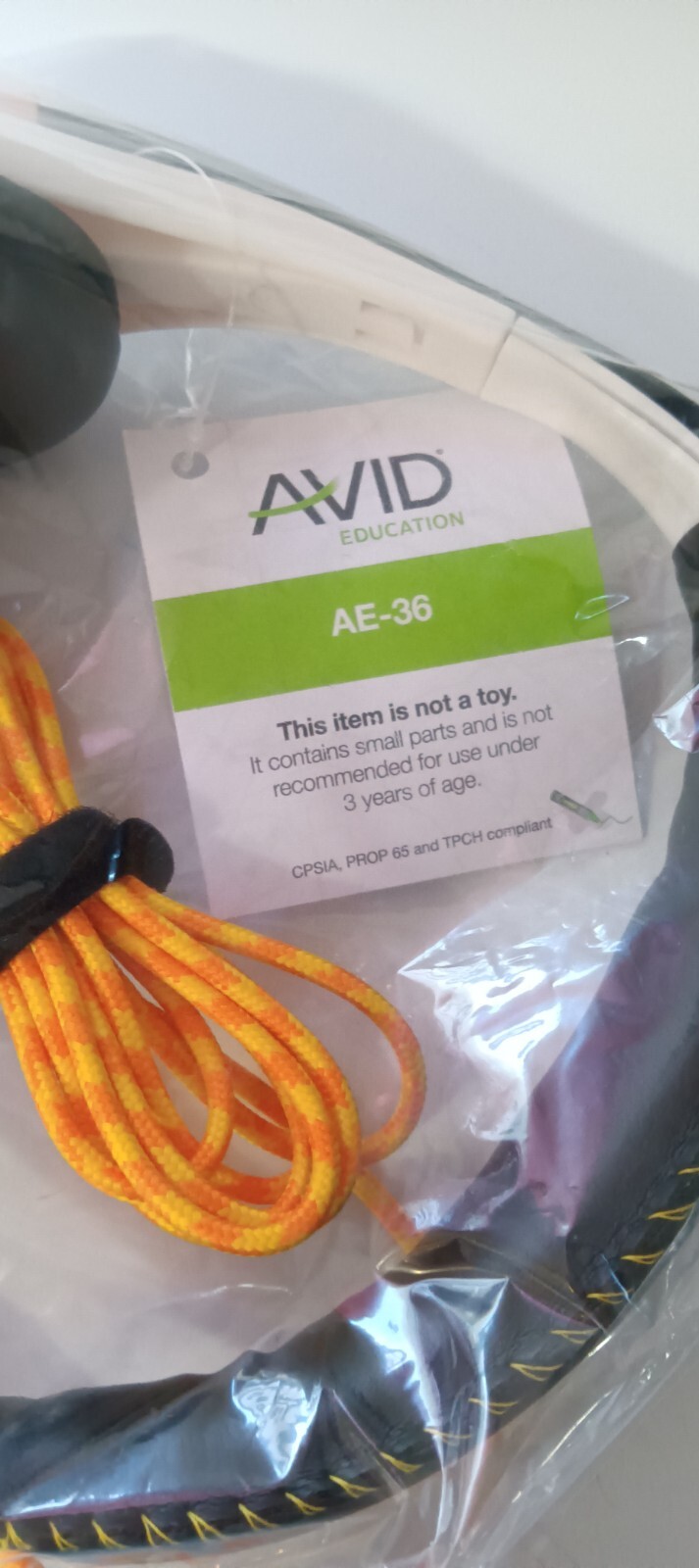 Avid Education AE-36 White/Orange Headset with Noise Cancelling Boom Microphone