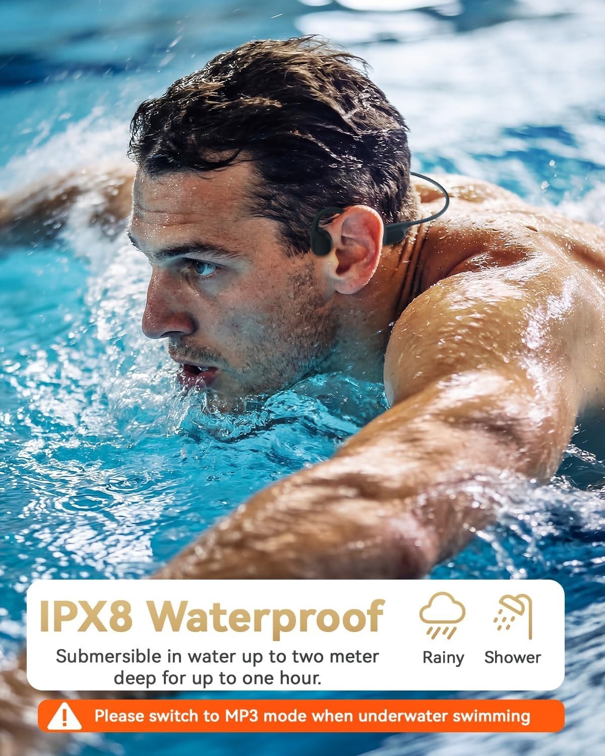 Ergonomic Bluetooth 6.0 Waterproof Earbuds with 8GB Music for Active Lifestyles