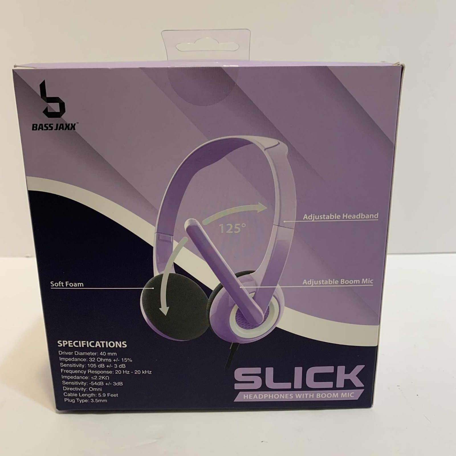 Bass Jaxx Slick Headphones with Boom Mic Open Box and Youse 8 pin to 3.5 mm jack