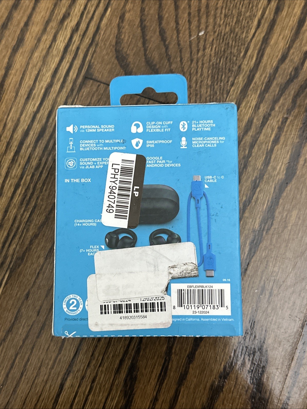 New Sealed JLab Flex Open Earbuds Bluetooth Wireless Air Conduction