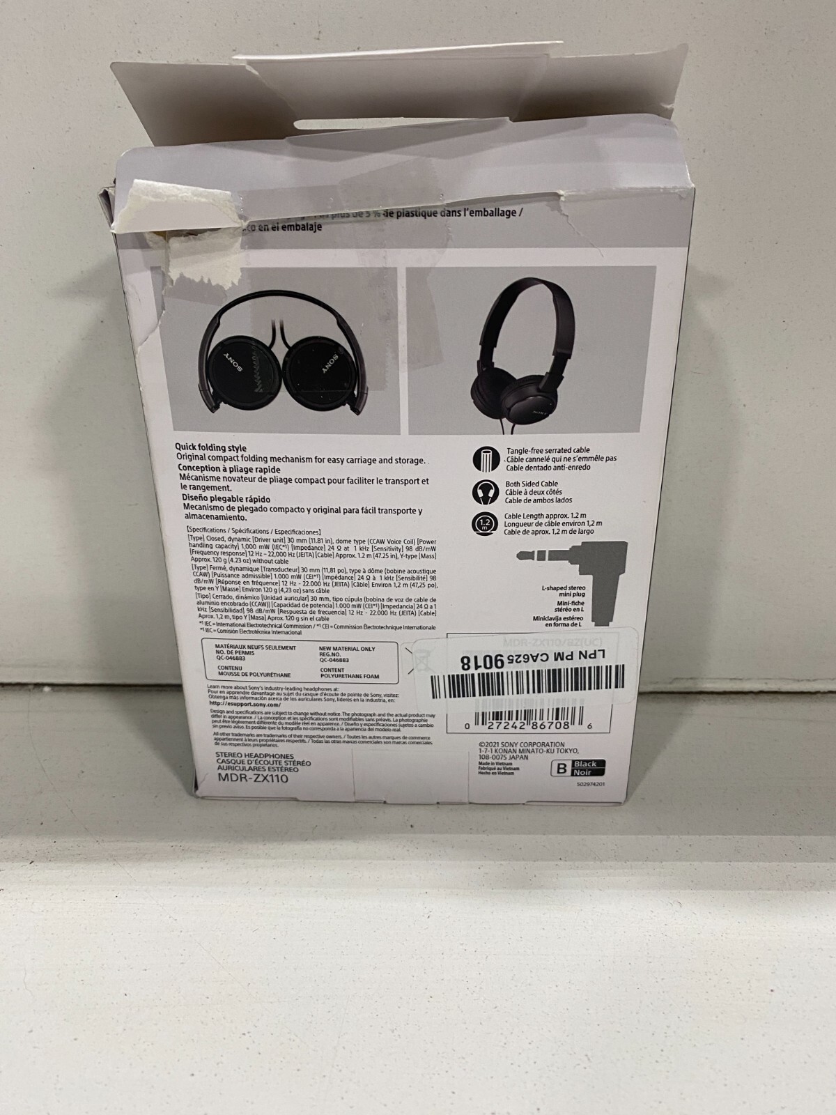 Sony MDR-ZX110 Ear-Pad (On the Ear) Headband Headphones – Black