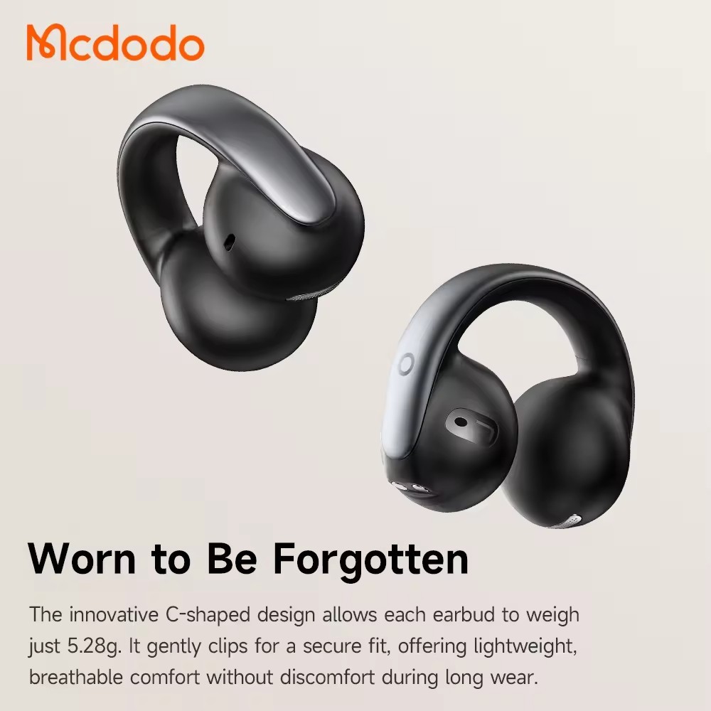 Mcdodo Secure Fit Clip-On Earbuds Wireless Bt5.4 Sweat-proof Long Playtime