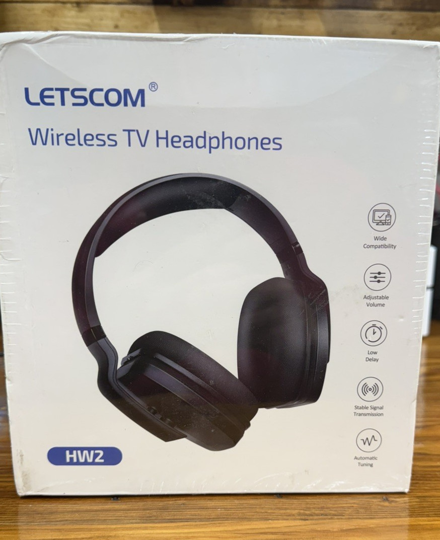 NEW in BOX Letscom HW2 Wireless Headphones for TV