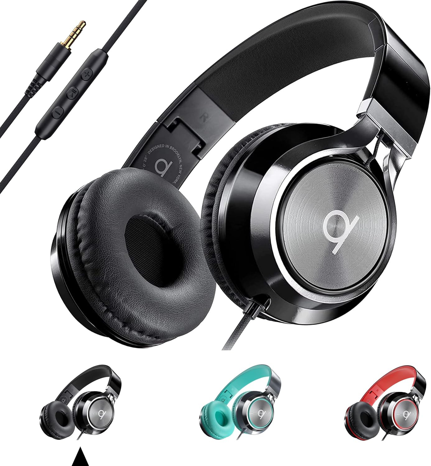 CL750 On-Ear Headphones Wired with Mic — Noise Isolating Plug in Headphones
