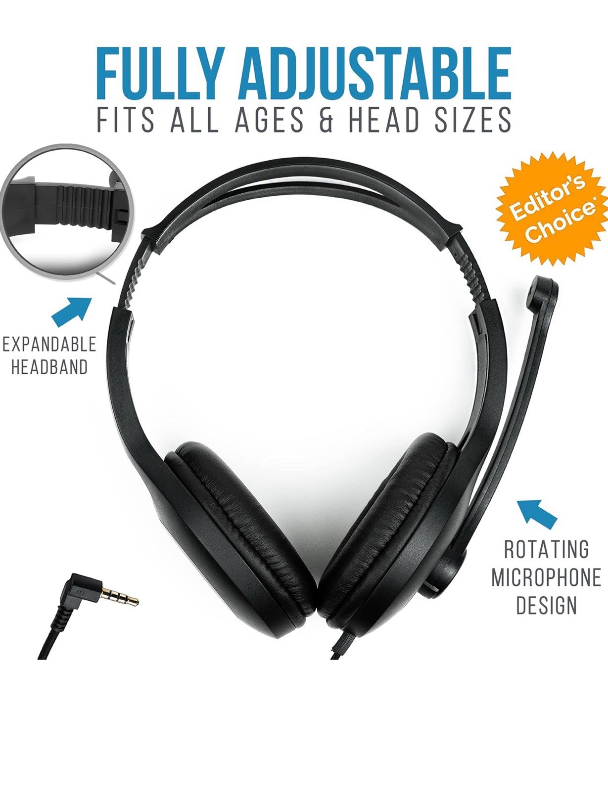 Bulk Classroom Headphones 10 Pack w/ Microphone Premium On-Ear Mic School K-12